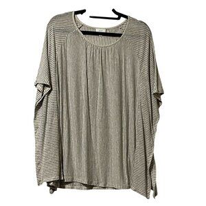 Pure Jill Womens Striped Linen Modal Poncho Top 3X